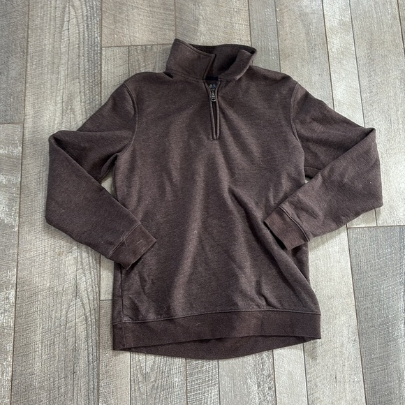 Croft & Barrow Size Small Extra Soft 1/4 Zip Brown Pullover Sweatshirt - Picture 5 of 5
